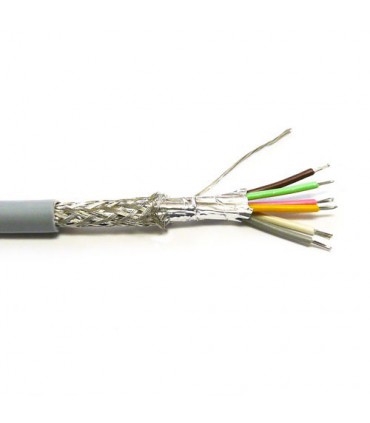 Câble 6 conducteurs 0.22 blindé tresse + alu