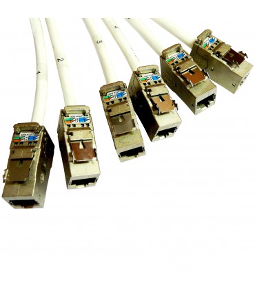 Frette 6 RJ45 Femelle/12 RJ45 Femelle Cat. 6 FTP monobrin LS0H  avec manchons + repérage 5 mètres (Fabrication spécifque)