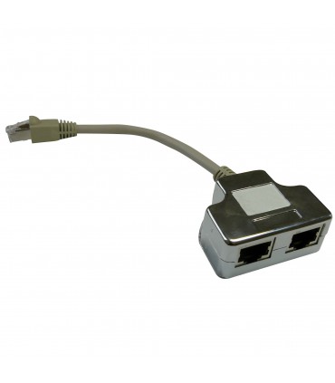 Coupleur en T RJ45 cordon catégorie 5e ethernet + téléphone
