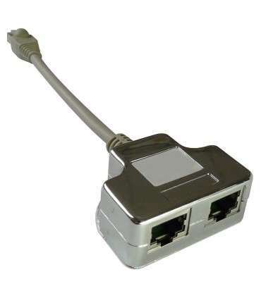 Coupleur en T RJ45 cordon catégorie 5e M/F/F blindé