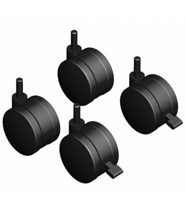 Jeu de 4 roulettes plastique noir, pour baie