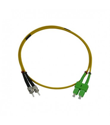 Fibre optique Duplex ST/SC-APC OS2 Monomode 9/125 LSOH jaune 2 mètres