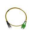 Fibre optique Duplex ST/SC-APC OS2 Monomode 9/125 LSOH jaune 0.50 mètre (Fabrication spécifque)