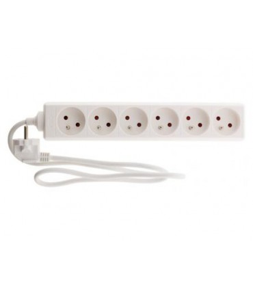 Multiprise blanche 6 prises sans interrupteur 1.5 mètre 