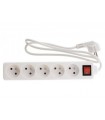 Multiprise blanche 5 prises avec interrupteur 1.50 mètre 
