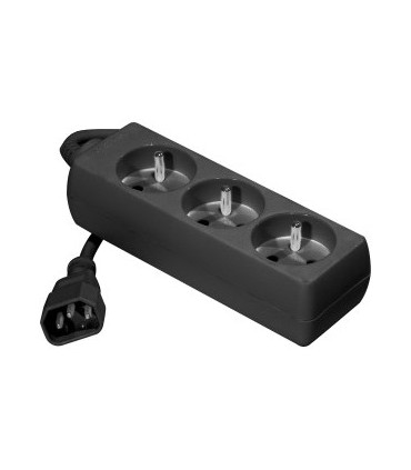 Multiprise noire 3 prises Onduleur 