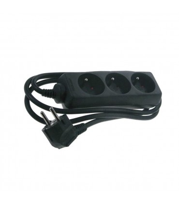 Multiprise noire 3 prises sans interrupteur 4 mètres 
