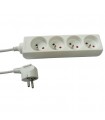 Multiprise blanche 4 prises sans interrupteur 4 mètres 