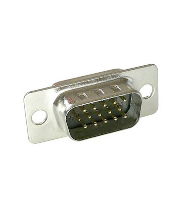  Connecteur Subd 15 points mâle à souder 2 rangées 