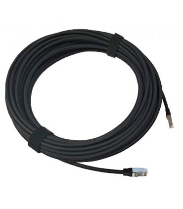 Cordon CAT 6A S/FTP RJ45/RJ45 extérieur gaine noire PE 15 m (Fabrication spécifique) 
