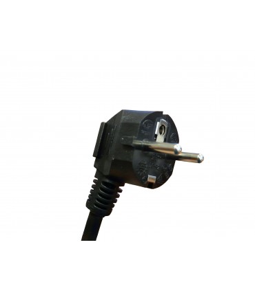 Cordon CEE7/16 coudé mâle 2p+t / C19 noir 8 mètres 