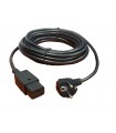 Cordon CEE7/16 coudé mâle 2p+t / C19 noir 8 mètres 