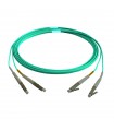  Fibre optique Duplex LC/LC OM4 Multimode 50/125 LSOH turquoise 1 mètre 