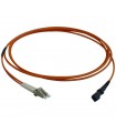 Fibre optique Duplex MTRJ/LC OM2 Multimode 50/125 LSOH orange 1.5 mètre  (Fabrication Spécifique)