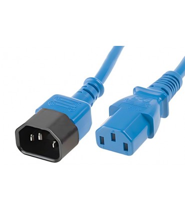 Rallonge d'alimentation IEC C14 Europa mâle / IEC C13 Europa  femelle 3 mètres bleue 