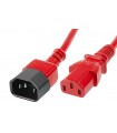 Rallonge d'alimentation IEC C14 Europa mâle / IEC C13 Europa  femelle 2 mètres rouge 