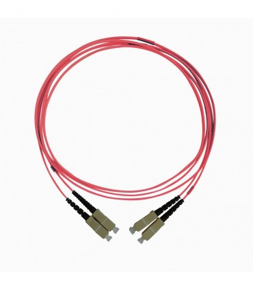 Fibre optique Duplex SC/SC OM4 Multimode 50/125 LSOH rouge 15 mètres 