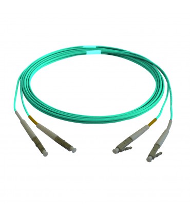  Fibre optique Duplex LC/LC OM4 Multimode 50/125 LSOH turquoise 1 mètre 