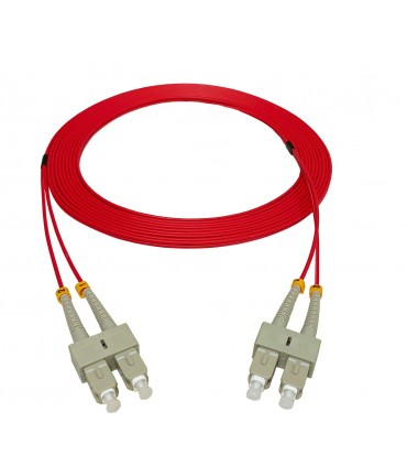 Fibre optique Duplex SC/SC OM4 Multimode 50/125 LSOH rouge 3 mètres 