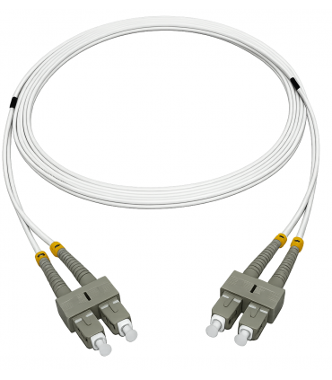 Fibre optique Duplex SC/SC OM4 Multimode 50/125 LSOH blanche 20 mètres 