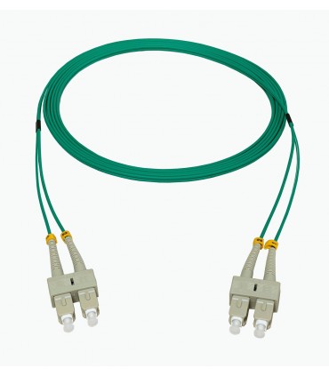Fibre optique Duplex SC/SC OM4 Multimode 50/125 LSOH verte 2 mètres 