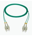 Fibre optique Duplex SC/SC OM4 Multimode 50/125 LSOH verte 15 mètres 