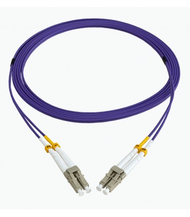 Fibre optique Duplex LC/LC OM3 Multimode 50/125 LSOH violet 15 mètres (Fabrication spécifque) 