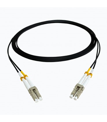 Fibre optique Duplex LC/LC OM4 Multimode 50/125 LSOH noire 5 mètres 