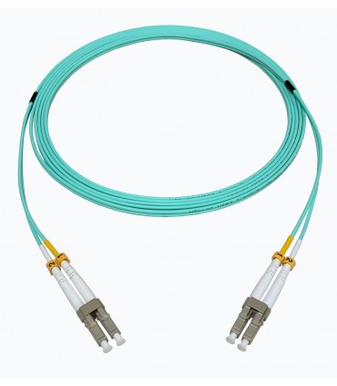 Fibre optique Duplex LC/LC OM4 Multimode 50/125 LSOH turquoise 0.50 mètre 