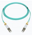 Fibre optique Duplex LC/LC OM4 Multimode 50/125 LSOH turquoise 0.50 mètre 