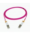 Fibre optique Duplex LC/LC OM4 Multimode 50/125 LSOH rose erika 50 mètres  
