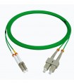 Fibre optique Duplex SC/LC OM4 Multimode 50/125 LSOH verte 7 mètres 