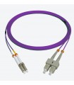 Fibre optique Duplex LC/SC OM4 Multimode 50/125 LSOH violette 10 mètres 