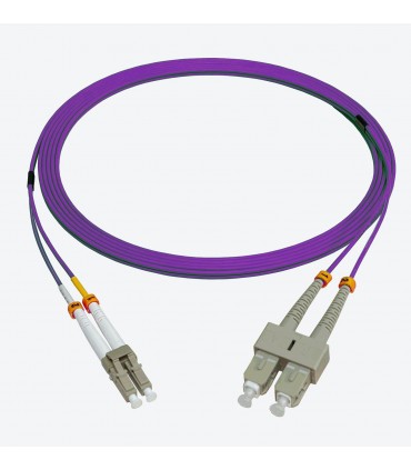 Fibre optique Duplex LC/SC OM4 Multimode 50/125 LSOH violette 5 mètres 