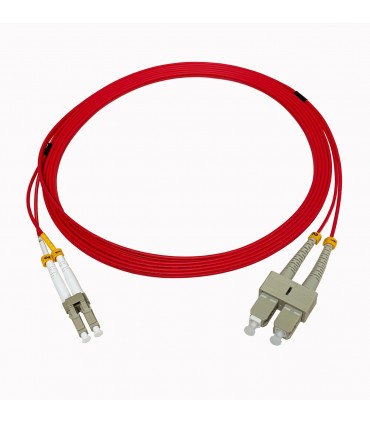 Fibre optique Duplex SC/LC OM4 Multimode 50/125 LSOH rouge 20 mètres 