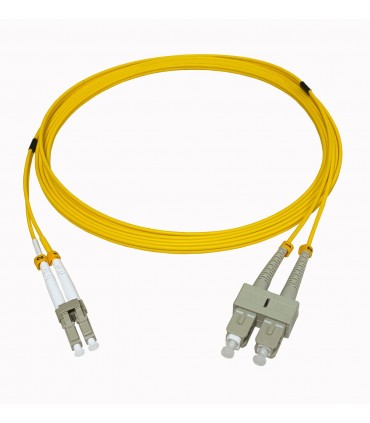 Fibre optique Duplex SC/LC OM4 Multimode 50/125 LSOH jaune 5 mètres 