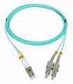 Fibre optique Duplex SC/LC OM3 Multimode 50/125 LSOH turquoise 50 mètres 