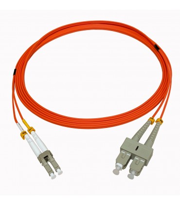 Fibre optique Duplex LC/SC OM4 Multimode 50/125 LSOH orange 5 mètres 
