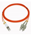 Fibre optique Duplex LC/SC OM4 Multimode 50/125 LSOH orange 5 mètres 