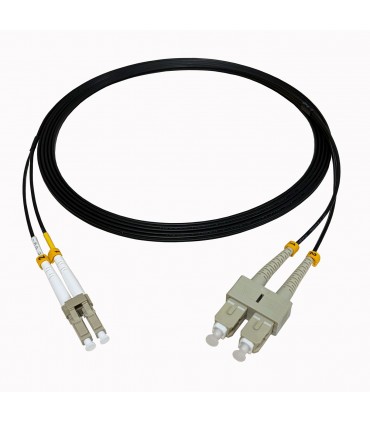 Fibre optique Duplex SC/LC OM4 Multimode 50/125 LSOH noire 3 mètres 