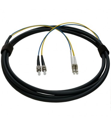 Fibre optique Duplex ST/LC OM2 Multimode 50/125 LSOH surgainée 15 mètres (Fabrication spécifque) 