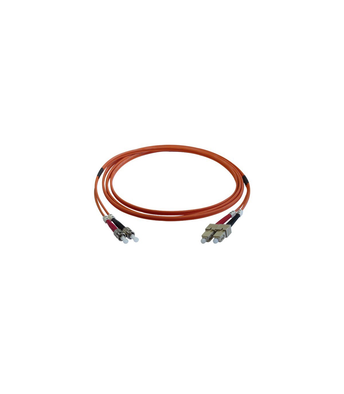 Cordon fibre optique duplex Multimode OM1 ST/SC 62.5/125 couleur