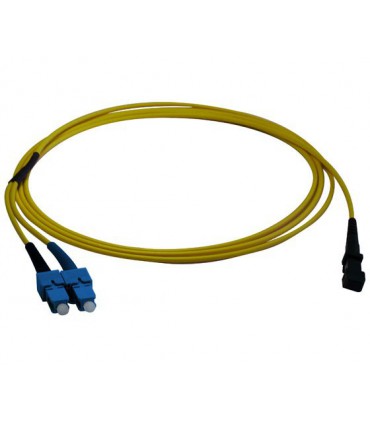 Fibre optique Duplex SC/MTRJ OS2 Monomode 9/125 LSOH jaune 1 mètre (Fabrication Spécifique)