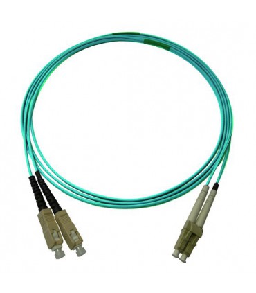 Fibre optique Duplex SC/LC OM3 Multimode 50/125 LSOH turquoise 1 mètre