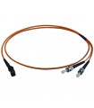 Fibre optique Duplex ST/MTRJ OM1 Multimode 62.5/125 LSOH orange 2 mètres  (Fabrication Spécifique)
