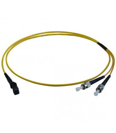 Fibre optique Duplex ST/MTRJ OS2 Monomode 9/125 LSOH jaune 10 mètres  (Fabrication Spécifique)