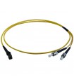 Fibre optique Duplex ST/MTRJ OS2 Monomode 9/125 LSOH jaune 10 mètres  (Fabrication Spécifique)