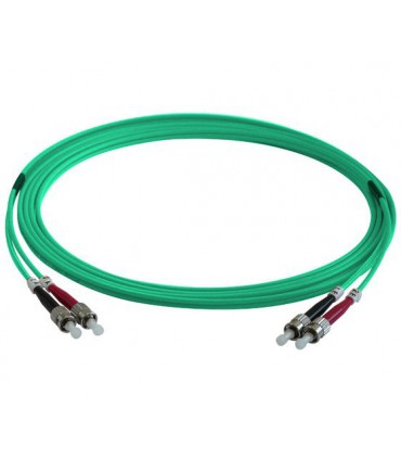 Fibre optique Duplex ST/ST OM3 Multimode 50/125 LSOH turquoise 30 mètres (Fabrication spécifque)