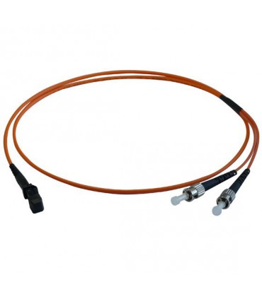 Fibre optique Duplex ST/MTRJ OM1 Multimode 62.5/125 LSOH orange 1 mètre  (Fabrication Spécifique)