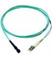Fibre optique Duplex MTRJ/LC OM3 Multimode 50/125 LSOH turquoise 1 mètre (Fabrication Spécifique)